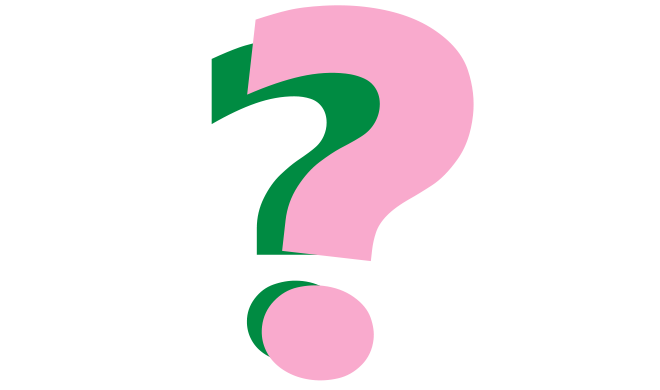 Ein rosa Fragezeichen als Icon symbolisiert Fragen in Sachen Autokauf.
